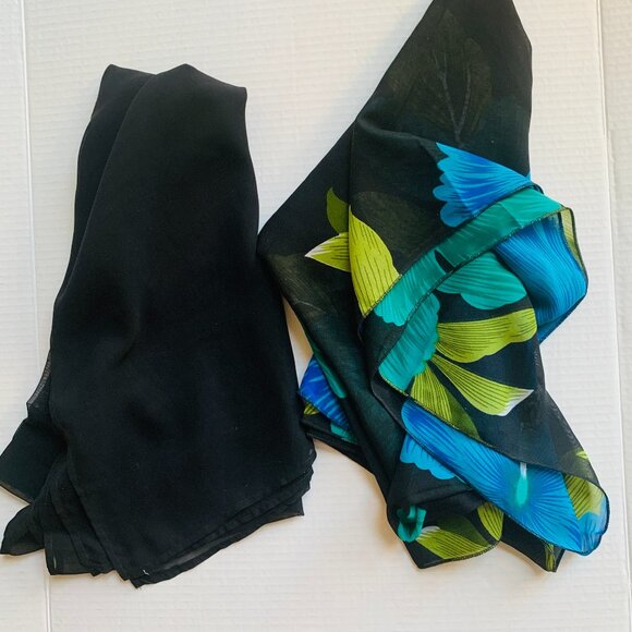 2 Huge Scarfs Perfect Sarong Bathing Suit Wrap Coverage - Picture 1 of 6